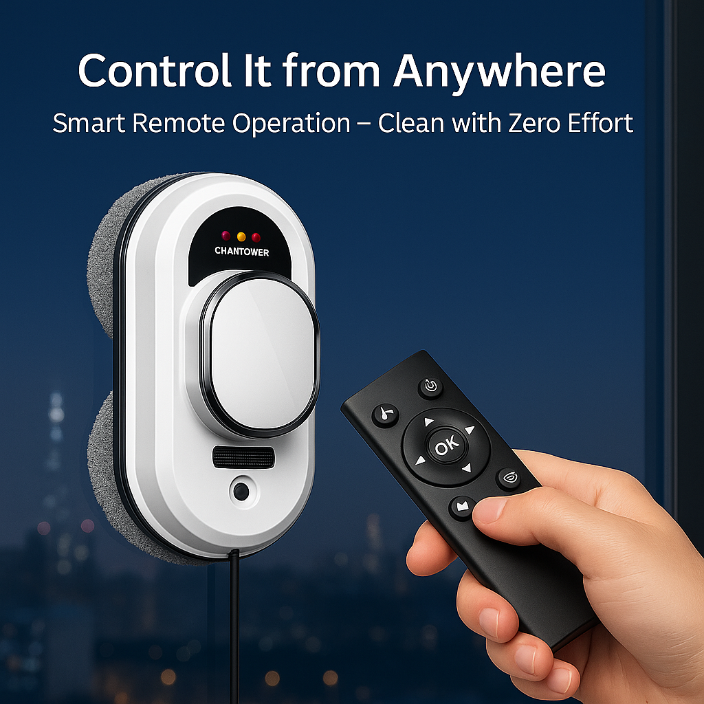 Smart Window Cleaning Robot™ – Remote Controlled Electric Glass Cleaner for Home & Office, Ultra-Thin Design