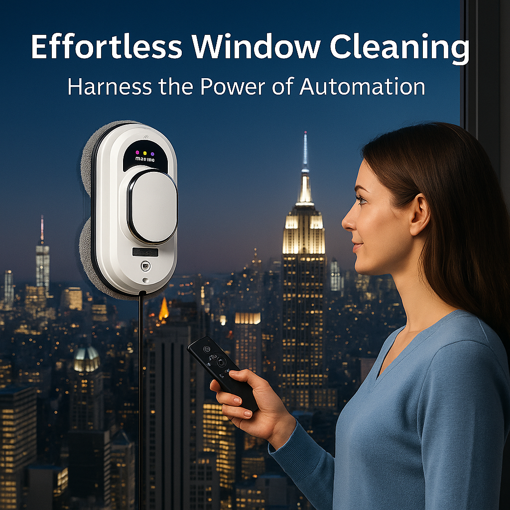 Smart Window Cleaning Robot™ – Remote Controlled Electric Glass Cleaner for Home & Office, Ultra-Thin Design