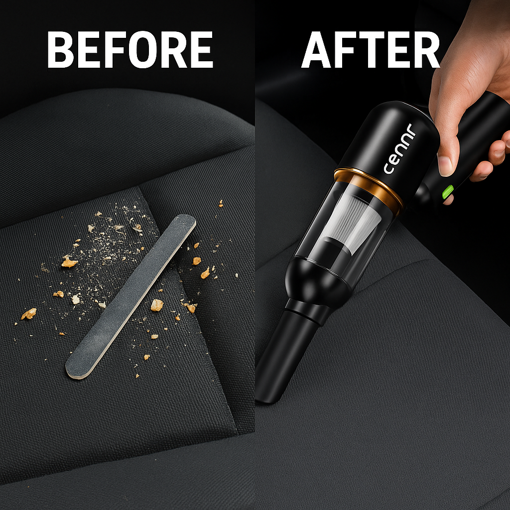 CENRR 998000PA™ Cordless Car Vacuum – Ultra-Powerful Handheld Cleaner & Air Blower with 9 Attachments + HEPA