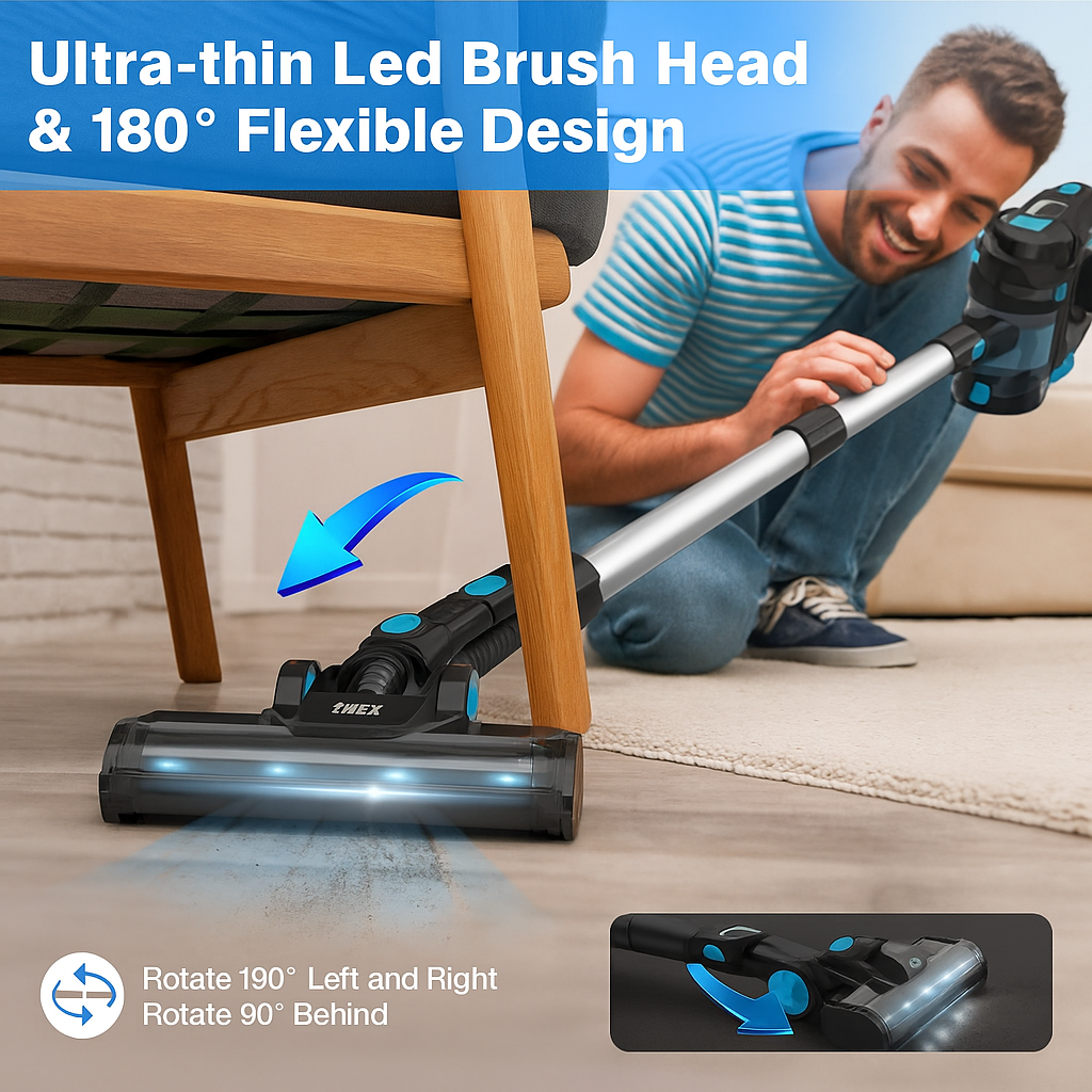 INSE™ 6-in-1 Cordless Stick Vacuum – 20KPa Power, 40 Min, Lightweight | Electromax