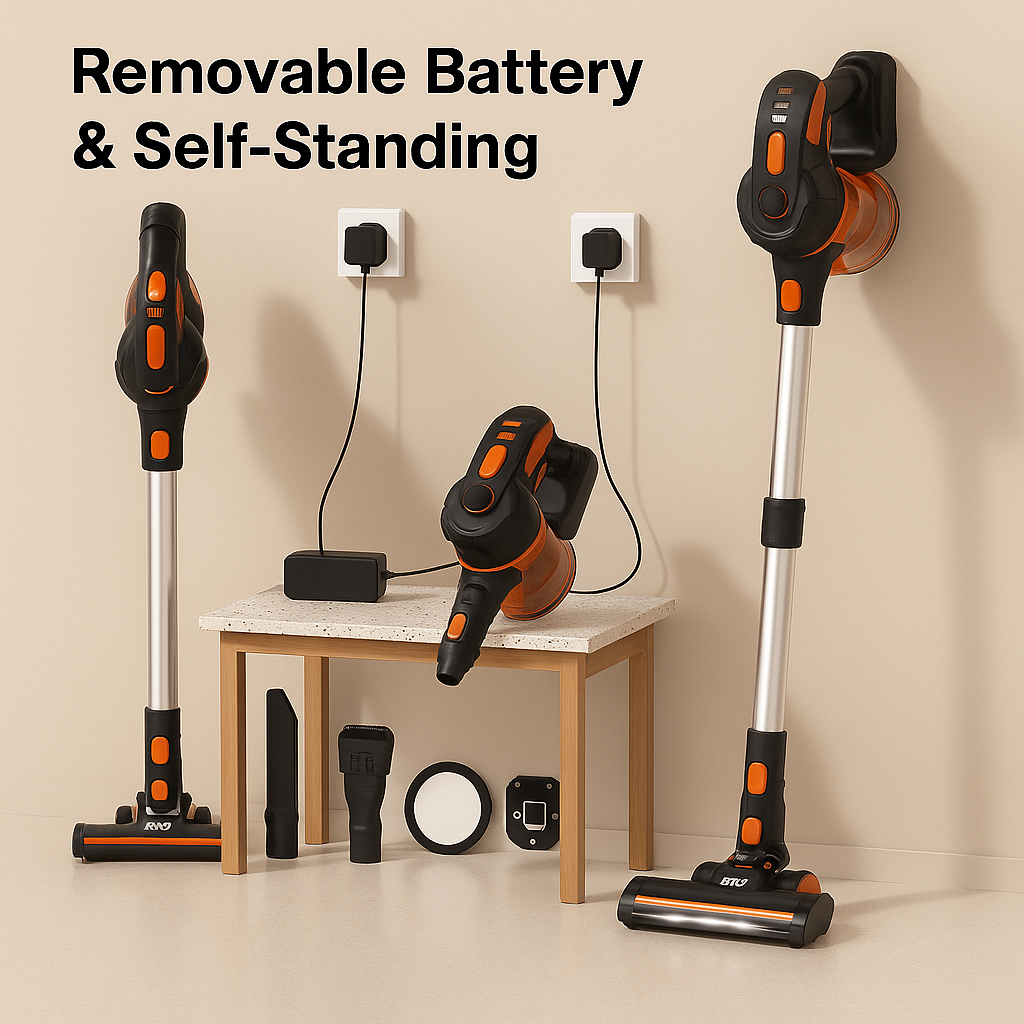 INSE™ 6-in-1 Cordless Stick Vacuum – 20KPa Power, 40 Min, Lightweight | Electromax