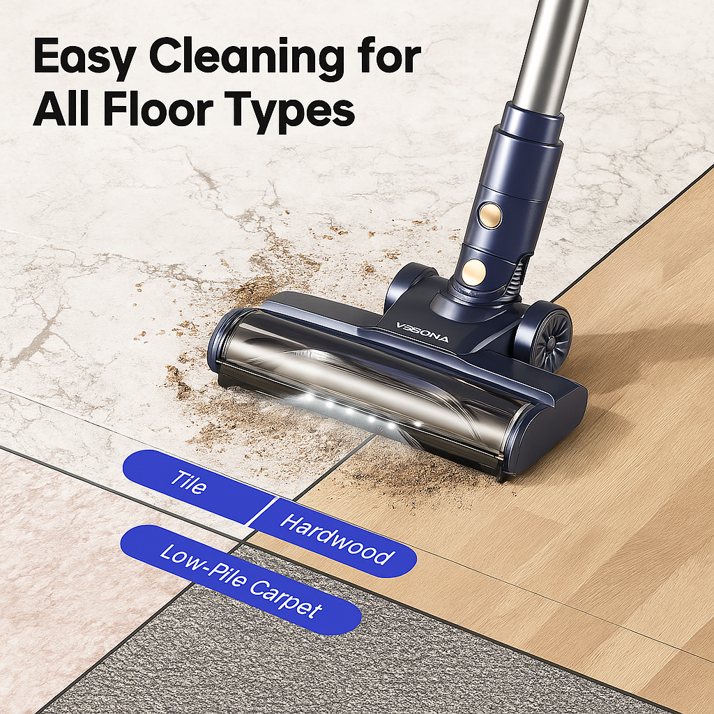 YISORA™ 6-in-1 Corded Stick Vacuum – 600W, 23KPa, Lightweight | Electromax