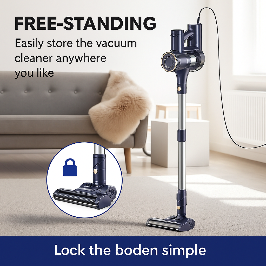 YISORA™ 6-in-1 Corded Stick Vacuum – 600W, 23KPa, Lightweight | Electromax