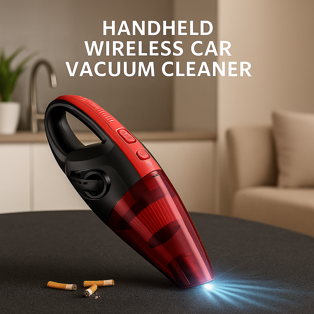 Handheld Wireless Car Vacuum Cleaner™ – 120W High Power, Portable & Rechargeable, with HEPA Filter