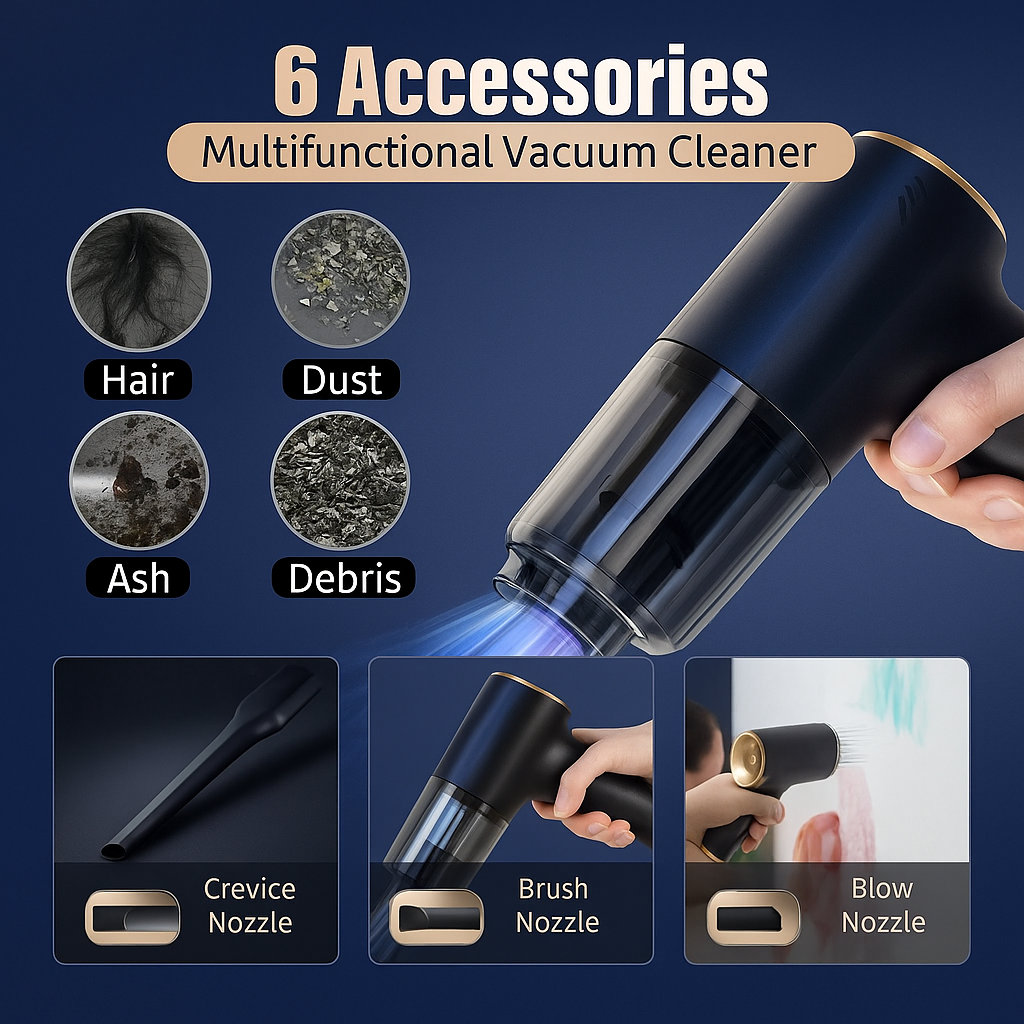 CENRR 98000PA™ Cordless Car Vacuum – Pro Versions | Powerful Handheld Air Blower + Vacuum for Car & Home