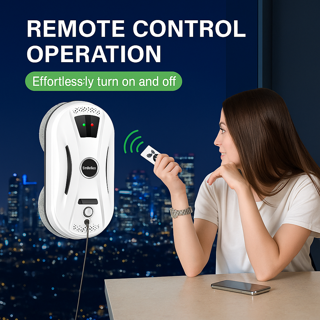 PuRuiKai™ Smart Window Cleaning Robot – Anti-Fall, Remote Controlled, Ultra-Thin, for Home Glass & Mirrors