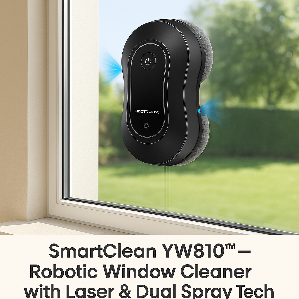 SmartClean YW810™ Robotic Window Cleaner – Dual Spray, Laser Navigation & App Control