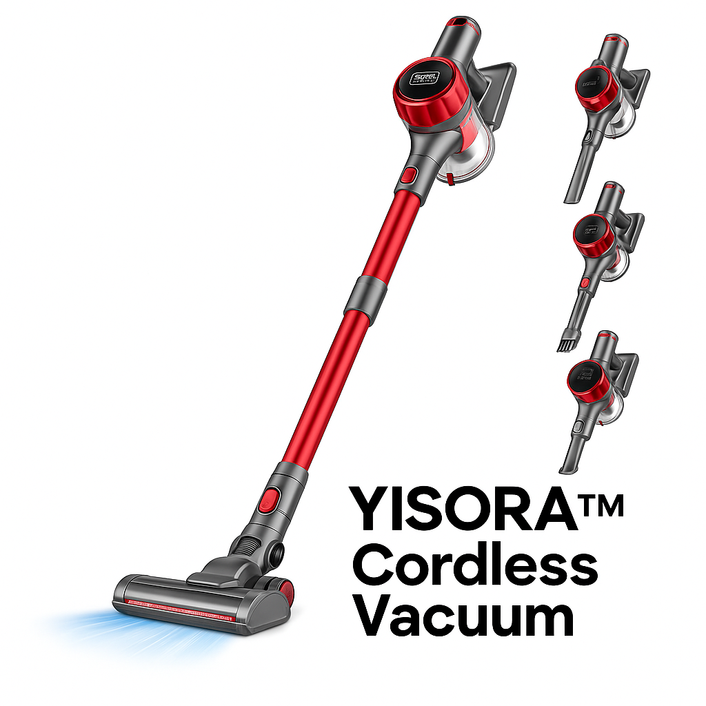 YISORA™ Cordless Vacuum – 40KPa, 55 Min Runtime, Touchscreen | Electromax