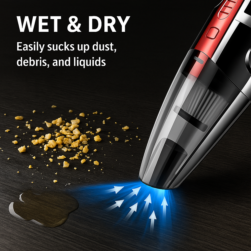 Handheld Wireless Car Vacuum Cleaner™ – 120W High Power, Portable & Rechargeable, with HEPA Filter