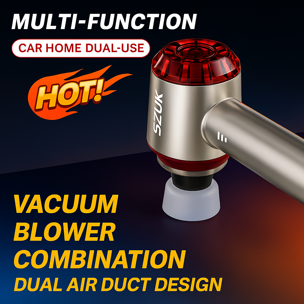 SZUK C012MAX™ 3-in-1 Cordless Vacuum & Blower – 985000Pa Suction for Car, Home & Pet Hair