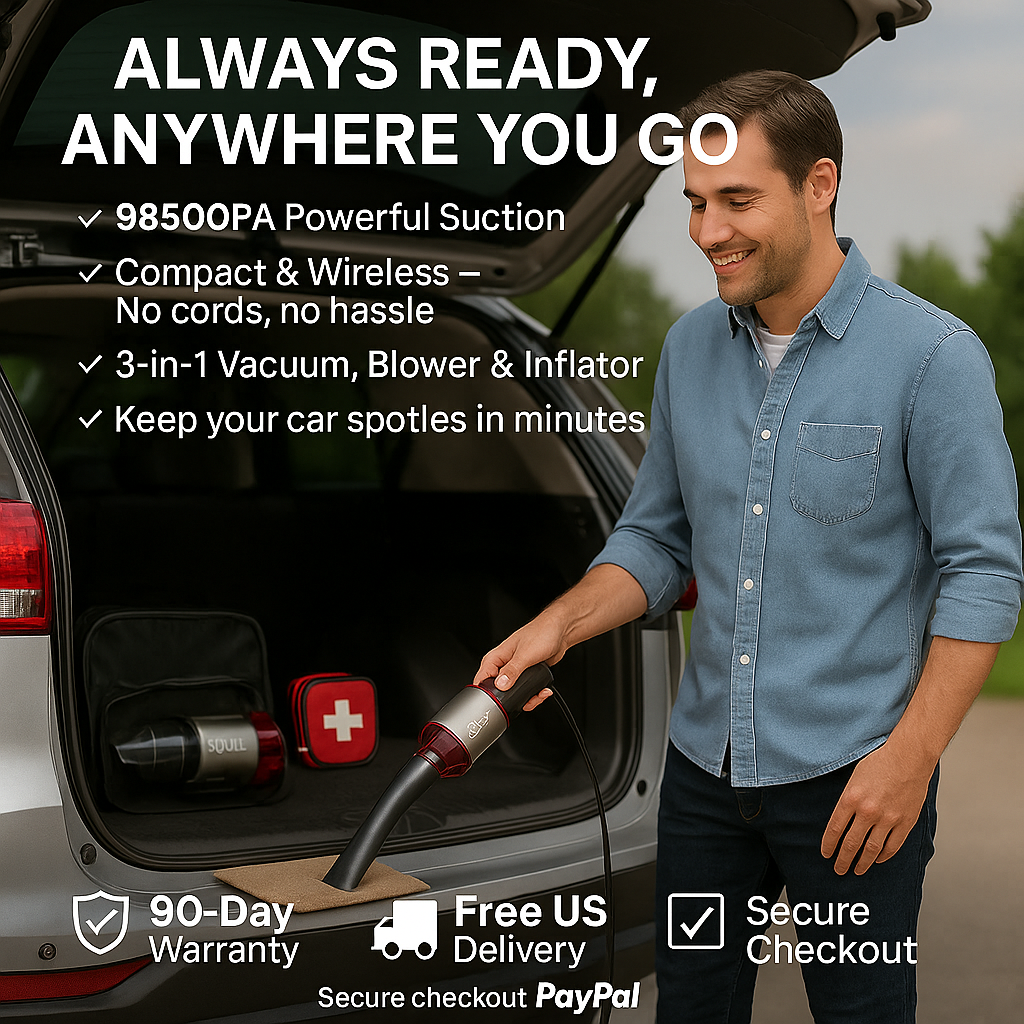 SZUK C012MAX™ 3-in-1 Cordless Vacuum & Blower – 985000Pa Suction for Car, Home & Pet Hair