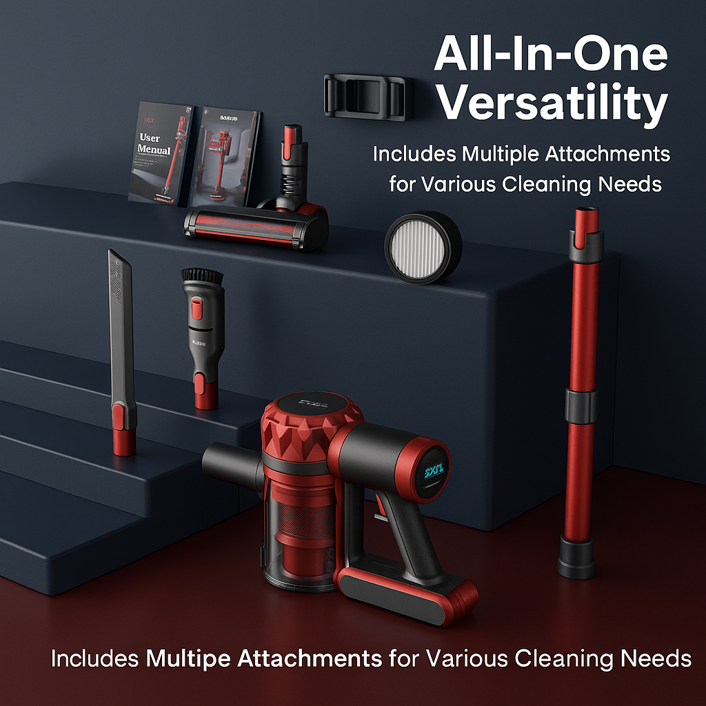 YISORA™ Cordless Vacuum – 40KPa, 55 Min Runtime, Touchscreen | Electromax