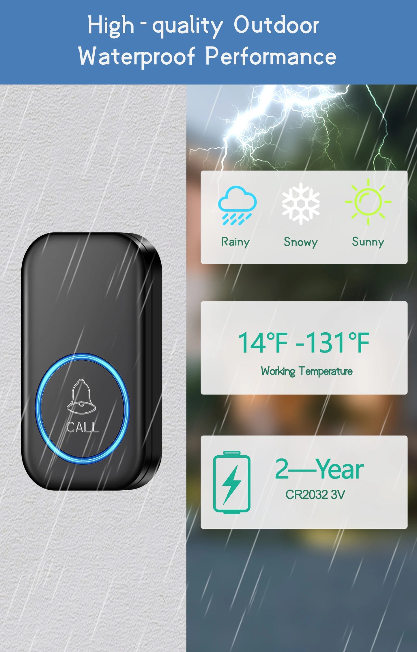 SmartChime™ – Wireless Doorbell with 300M Range & 60 Melodies
