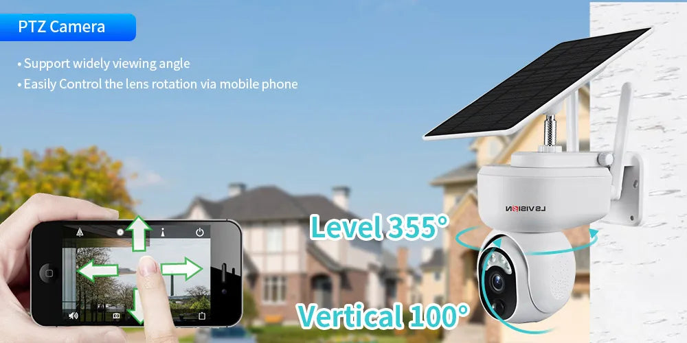 LS Vision 2K Solar SmartCam™ – 4MP Wireless PTZ Security with 4G/WiFi, Motion Detection & 2-Way Audio