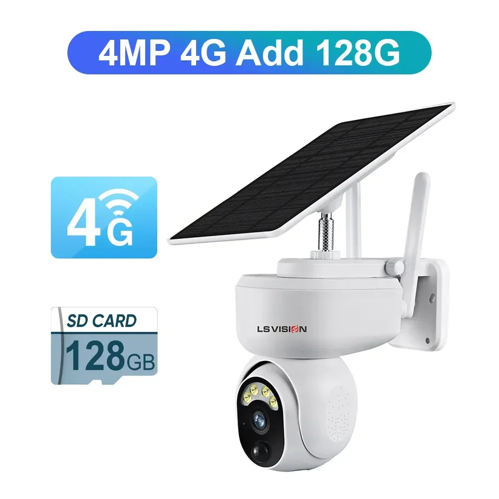 LS Vision 2K Solar SmartCam™ – 4MP Wireless PTZ Security with 4G/WiFi, Motion Detection & 2-Way Audio