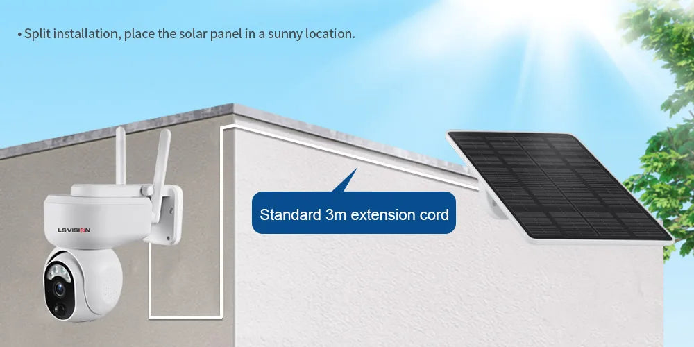 LS Vision 2K Solar SmartCam™ – 4MP Wireless PTZ Security with 4G/WiFi, Motion Detection & 2-Way Audio