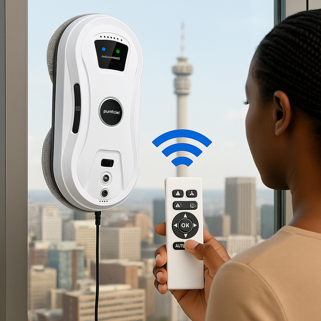 SmartClean WD8™ – Dual Spray Robotic Window Cleaner with Laser Precision & App Control