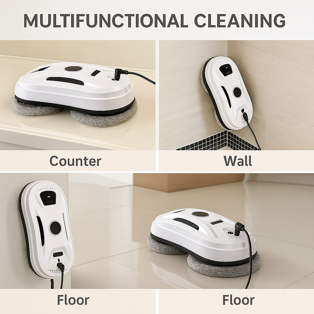 SmartClean WD8™ – Dual Spray Robotic Window Cleaner with Laser Precision & App Control