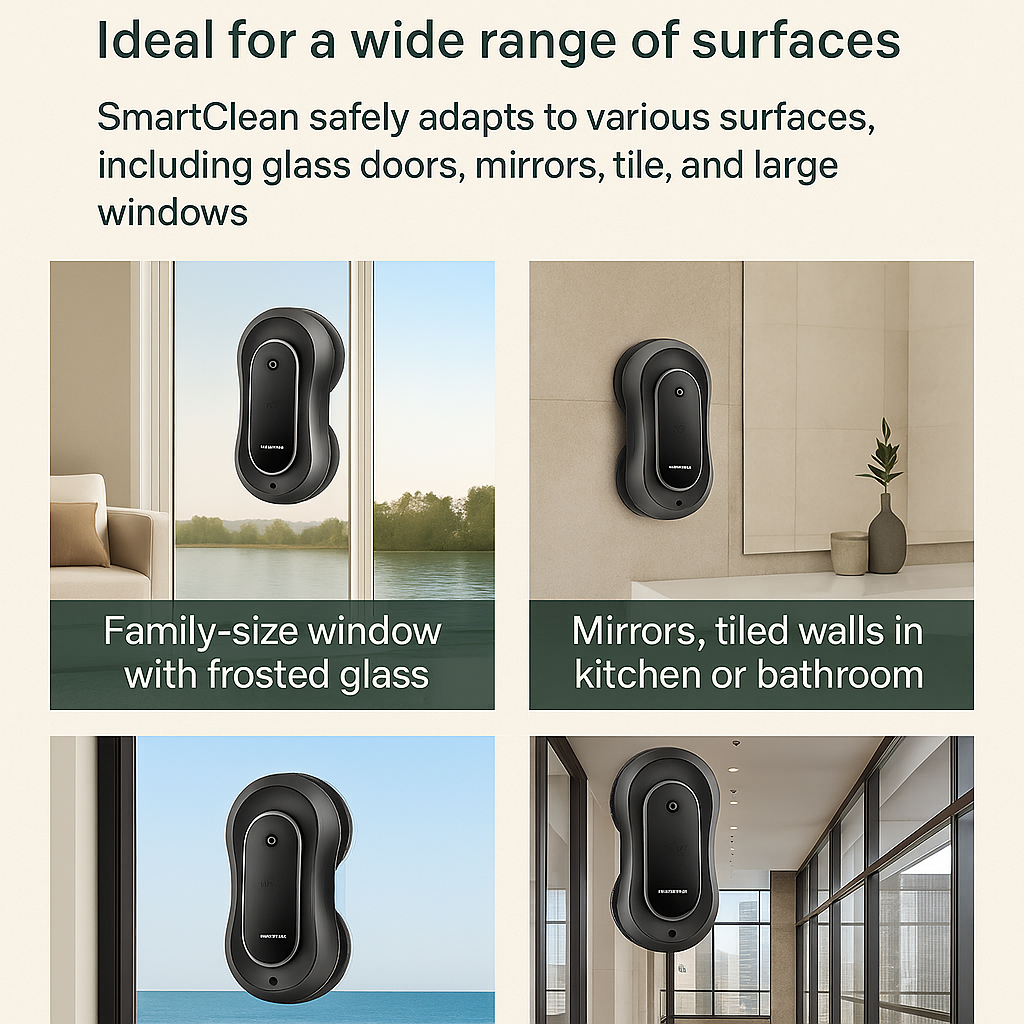 SmartClean YW810™ Robotic Window Cleaner – Dual Spray, Laser Navigation & App Control