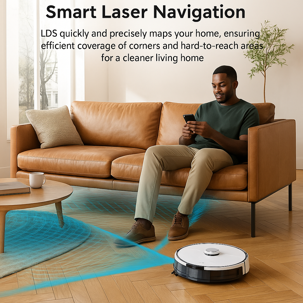 SmartMop A12 Pro™ – Lidar Robot Vacuum with Auto-Dust Bin & Remote/App Control