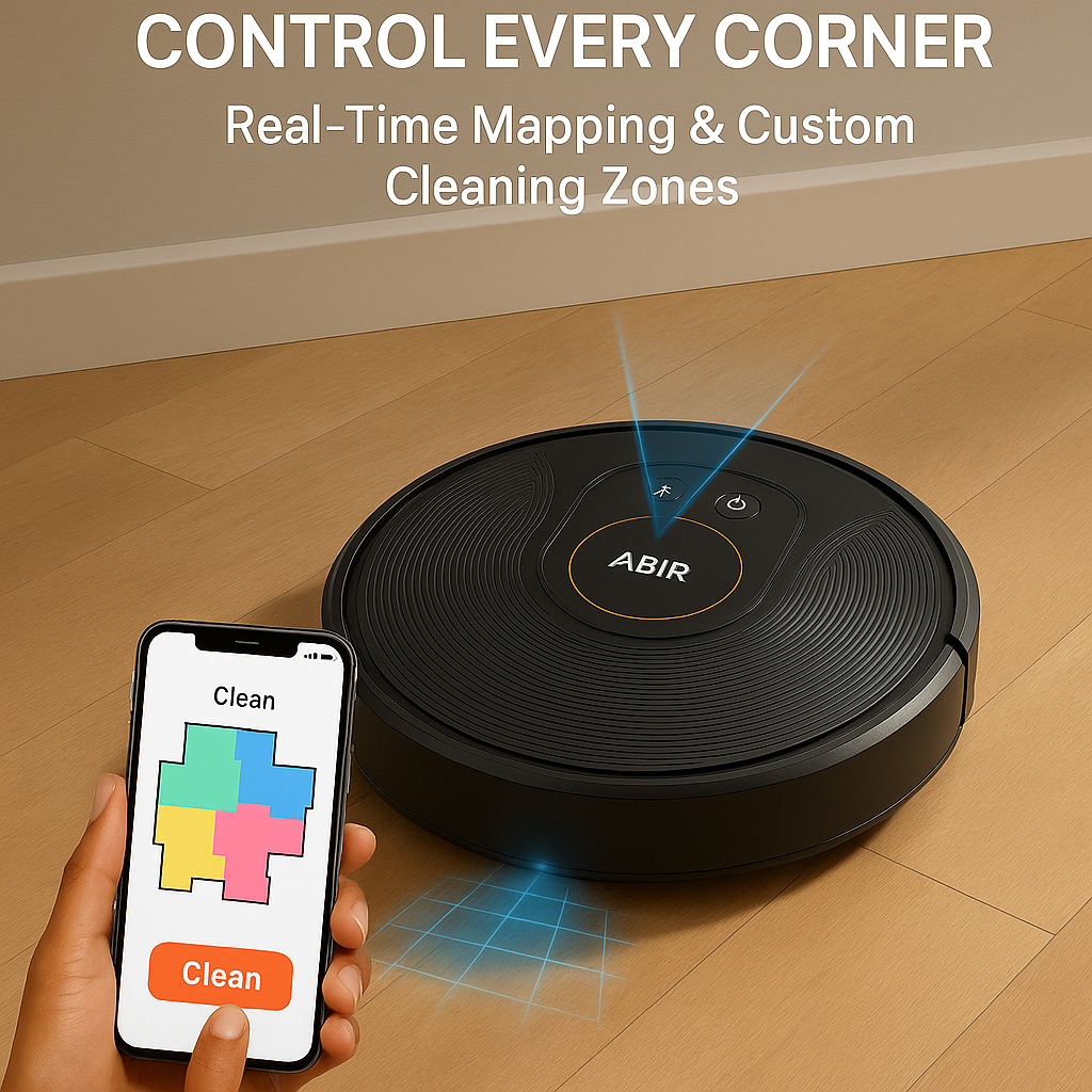 ABIR X8™ – Smart Laser Robot Vacuum with App Control & 6500Pa Deep Suction