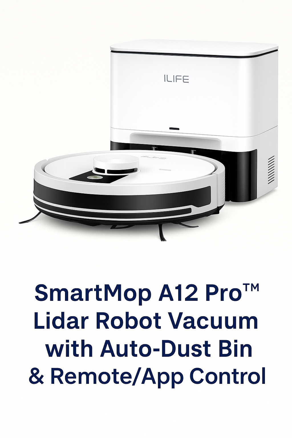SmartMop A12 Pro™ – Lidar Robot Vacuum with Auto-Dust Bin & Remote/App Control