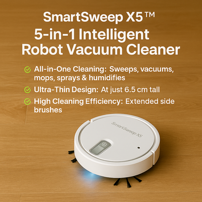 SmartSweep X5™ 5-in-1 Robot Vacuum & Mop | Electromax