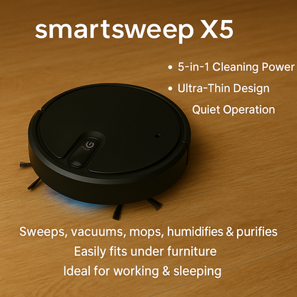 SmartSweep X5™ 5-in-1 Robot Vacuum & Mop | Electromax
