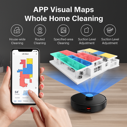 CleanBot X6™ Robot Vacuum & Mop – 6500Pa, Laser Navigation, Multi-Floor Mapping | Electromax