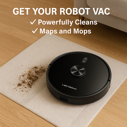 CleanBot X6™ Robot Vacuum & Mop – 6500Pa, Laser Navigation, Multi-Floor Mapping | Electromax