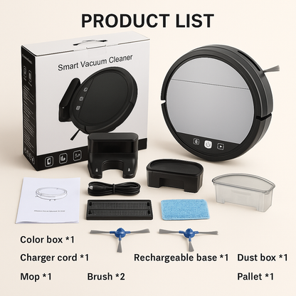 BOAIMORE™ Smart Robot Vacuum – 2500Pa, 3-in-1 Cleaning, Auto Recharge | Electromax