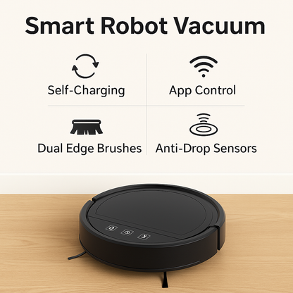 BOAIMORE™ Smart Robot Vacuum – 2500Pa, 3-in-1 Cleaning, Auto Recharge | Electromax