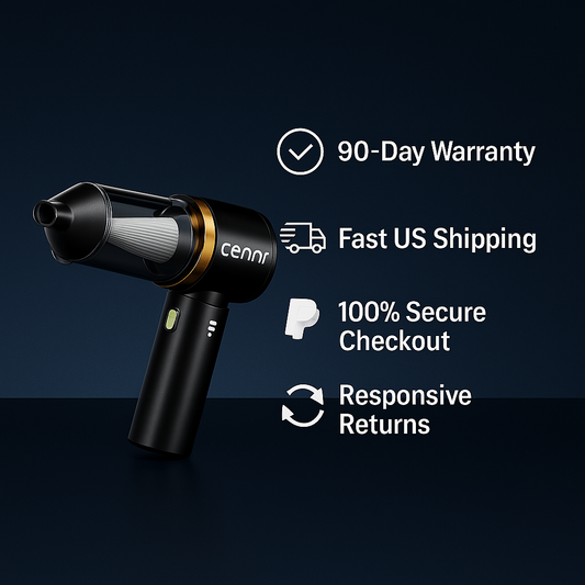 CENRR 998000PA™ Cordless Car Vacuum – Ultra-Powerful Handheld Cleaner & Air Blower with 9 Attachments + HEPA