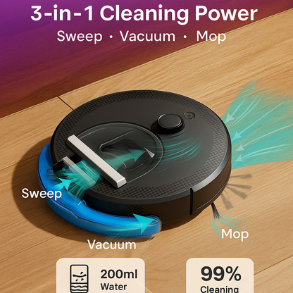 Lefant M330 Pro™ Robot Vacuum & Mop – 5000Pa, LiDAR, WiFi, Pet-Friendly | Electromax