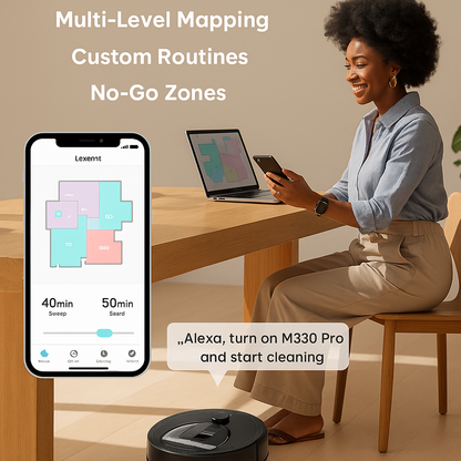 Lefant M330 Pro™ Robot Vacuum & Mop – 5000Pa, LiDAR, WiFi, Pet-Friendly | Electromax