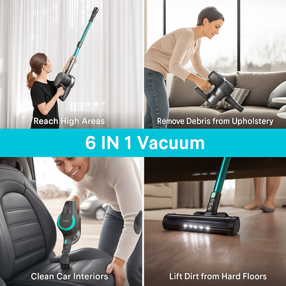 YISORA N300™ Cordless Stick Vacuum – 20KPa, 40 Min, 6-in-1 | Electromax