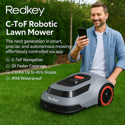 Redkey™ C-TOF Robotic Lawn Mower – Smart App & Auto-Cut | Electromax