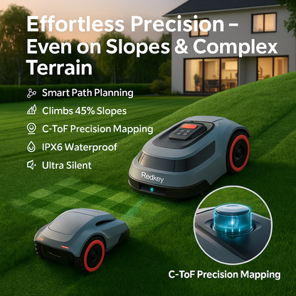 Redkey™ C-TOF Robotic Lawn Mower – Smart App & Auto-Cut | Electromax