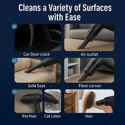 CENRR 98000PA™ Cordless Car Vacuum – Pro Version, Air Blower, HEPA Bags | Electromax