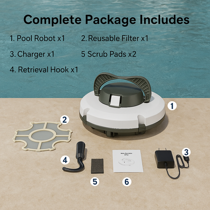 Redkey S100™ Cordless Robotic Pool Vacuum – IPX8, 130 Min, Self-Parking | Electromax