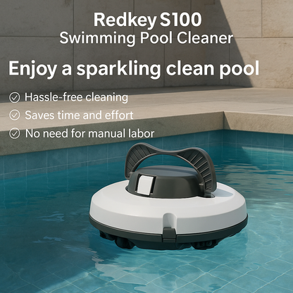 Redkey S100™ Cordless Robotic Pool Vacuum – IPX8, 130 Min, Self-Parking | Electromax