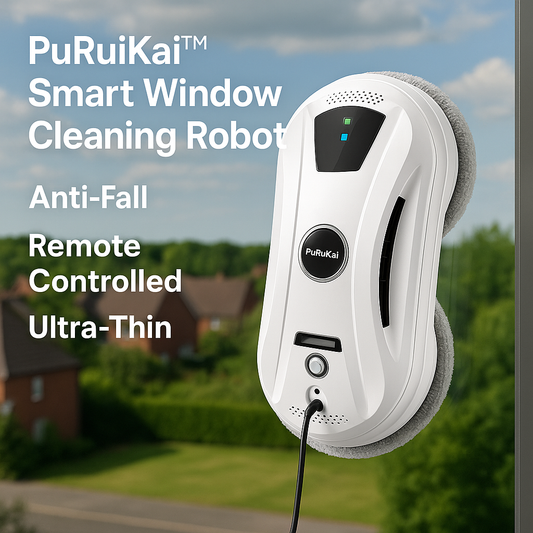 PuRuiKai™ Smart Window Cleaning Robot – Anti-Fall, Remote Controlled, Ultra-Thin, for Home Glass & Mirrors