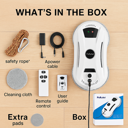 PuRuiKai™ Smart Window Cleaning Robot – Ultra-Thin & Safe | Electromax