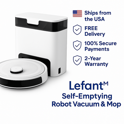 Lefant™ Self-Emptying Robot Vacuum & Mop – 6000Pa, Laser Nav, WiFi/Alexa | Electromax