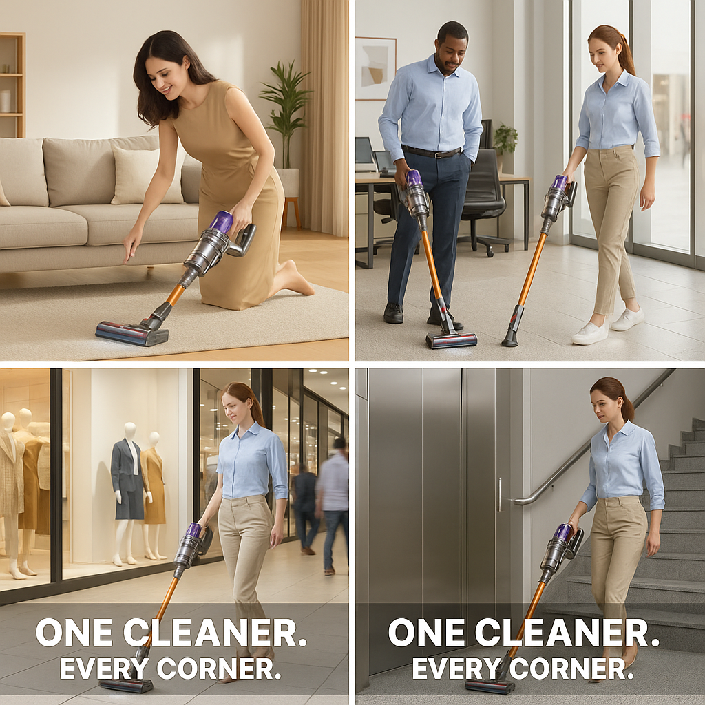 Laresar V7™ – Smart Cordless Vacuum with LCD Display & Multi-Surface Precision