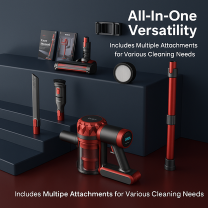 YISORA™ Cordless Vacuum – 40KPa, 55 Min Runtime, Touchscreen | Electromax