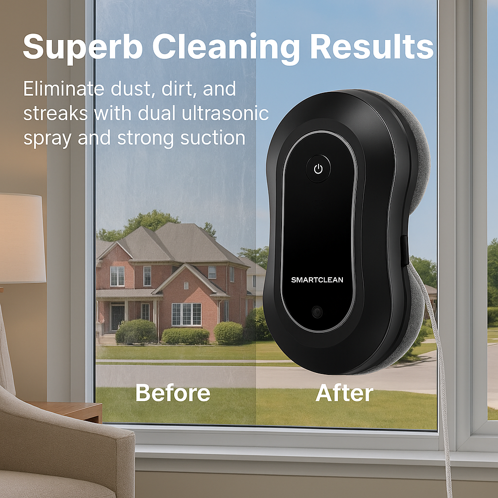 SmartClean YW810™ Robotic Window Cleaner – Dual Spray, Laser Navigation & App Control