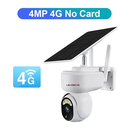 LS Vision 2K Solar SmartCam™ – 4MP Wireless PTZ Security with 4G/WiFi, Motion Detection & 2-Way Audio