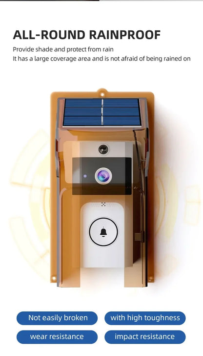 Smart Wireless Video Doorbell with Solar Charging – Waterproof, WiFi, Intercom & HD Camera