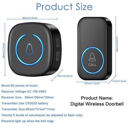 SmartChime™ – Wireless Doorbell with 300M Range & 60 Melodies